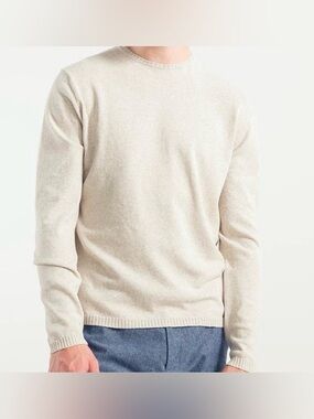 Piazza Italia Light Cream Crewneck Sweater for Men Size‎ Large